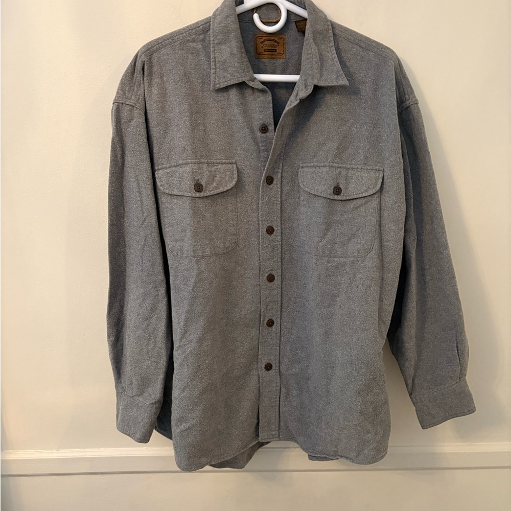 St John’s Bay Men’s Heavy Weight Chambry Shirt -Gray -Sz XL - Picture 8 of 8